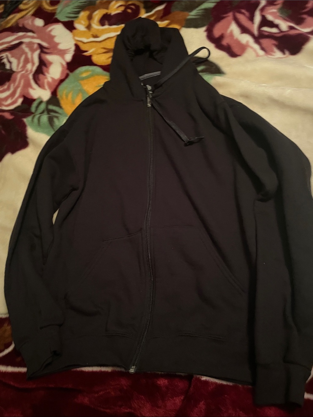 Fruit of the Loom Full Zip Fleece Hooded Sweatshirt Men's Black Medium